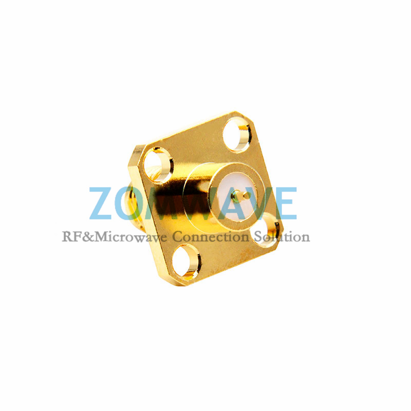 SMA Female Terminal,4 hole Flange,Extended 4mm Outer Conductor and 1.5mm Pin, 6G