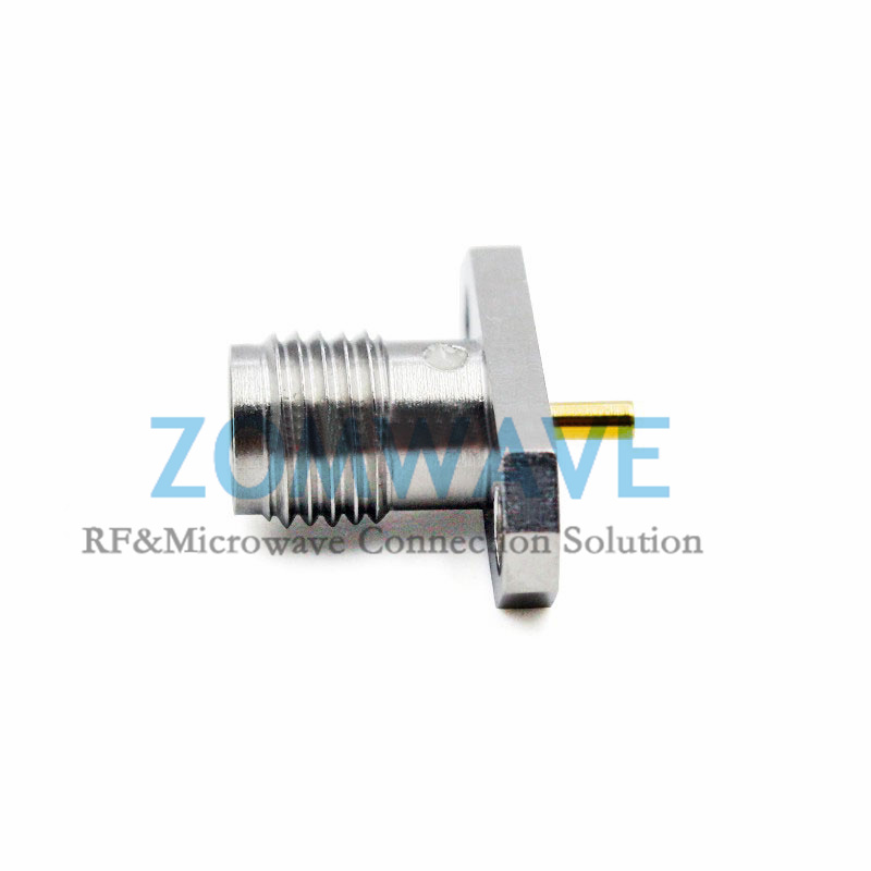 SMA Female Stainless Steel Terminal, 2 hole Flange, Extended 3mm Pin,18Ghz