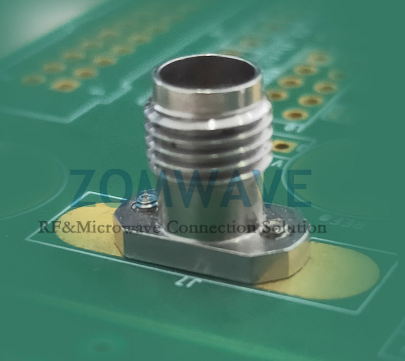 2.4mm Female Solderless Compression Mount (Stripline),2 hole Flange with .282 in