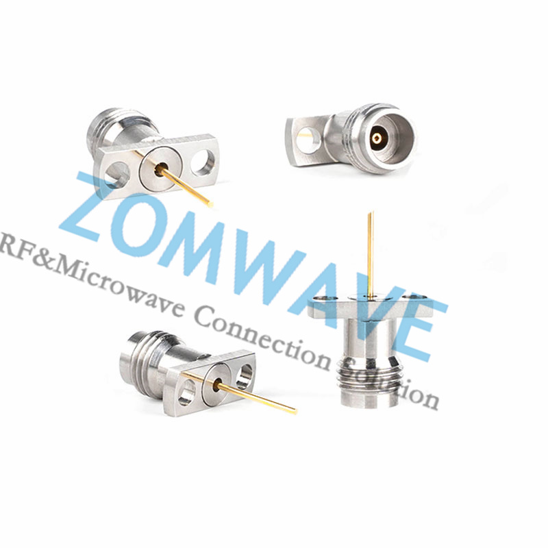 2.4mm Female Terminal, 2 hole Flange with .350 inch Hole Sapcing,10mm Pin, 50ghz