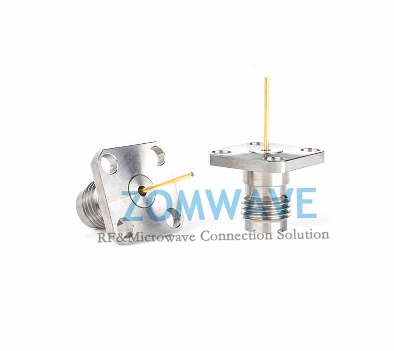 2.4mm Female Terminal, 4 hole Flange with .340 inch Hole Sapcing, 10mm pin , 50G