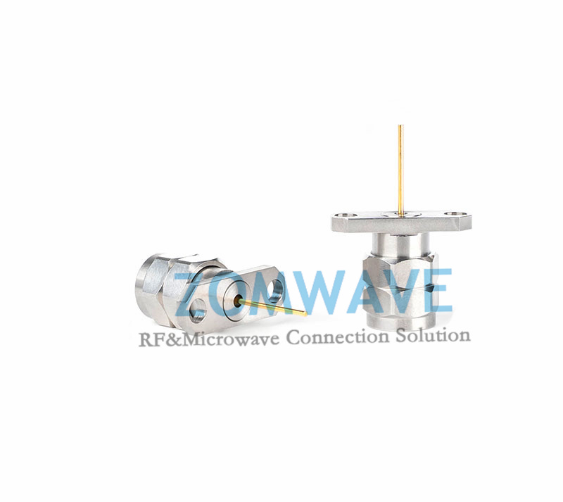 2.4mm Male Terminal Connector, 2 hole Flange with .480 inch Hole Sapcing, 50GHZ