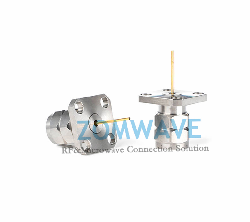 2.4mm Male Terminal , 4 hole Flange with .340 inch Hole Sapcing, 10mm Pin, 50G