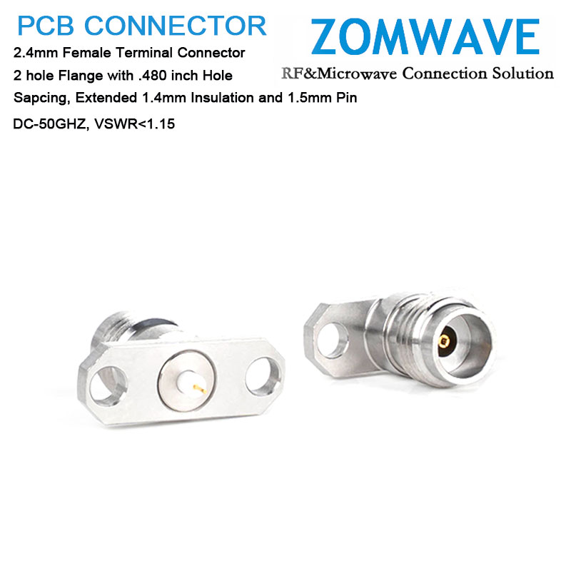 2.4mm Female Terminal, 2 hole Flange with .480 inch Hole Sapcing, 50GHZ