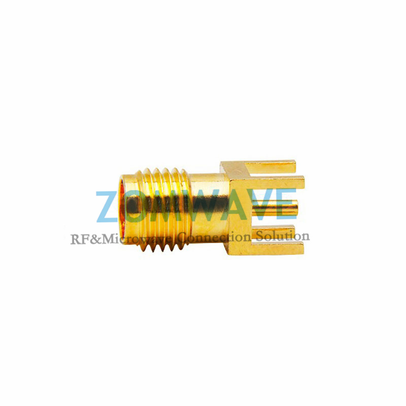 2.92mm Female Straight Thru Hole PCB Connector, .200 inch x .059 inch Hole, 40GH