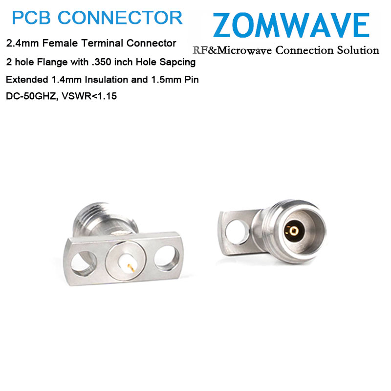 2.4mm Female Terminal,2 hole Flange with .350 inch Hole Sapcing,50ghz