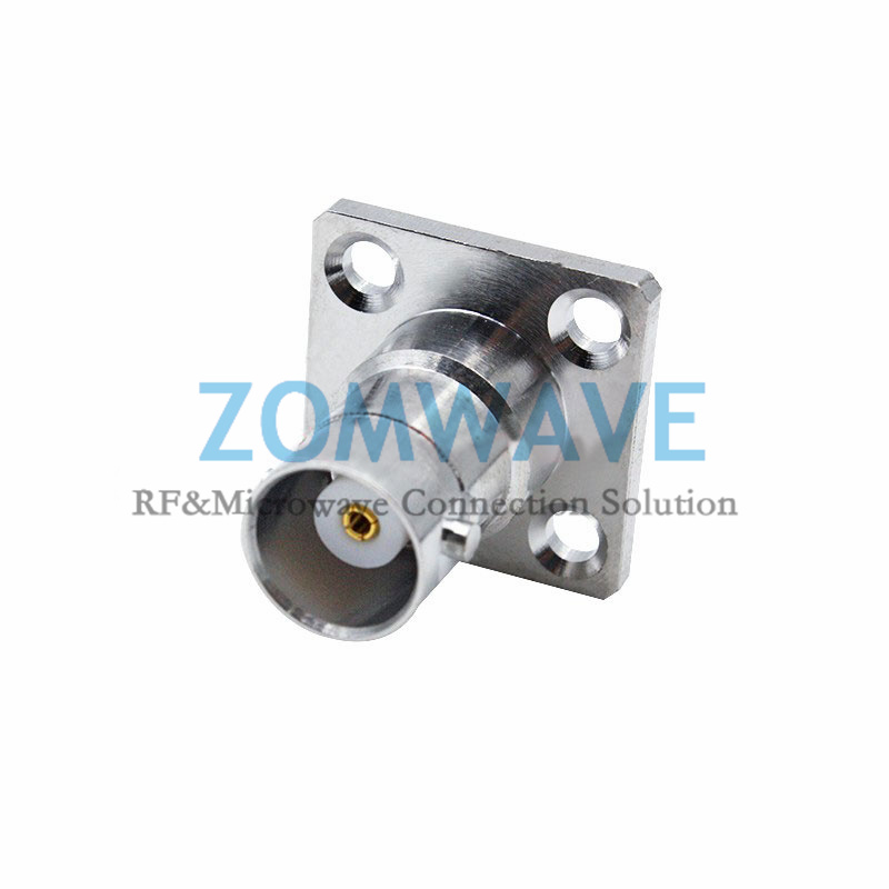 BNC Female Terminal, 4 hole Flange, Extended 0.9mm Insulator and 5.4mm  Pin, 4GH