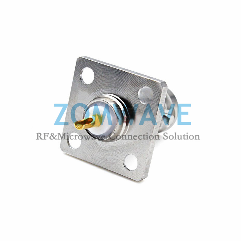 BNC Female Terminal, 4 hole Flange, Extended 0.9mm Insulator and 5.4mm  Pin, 4GH