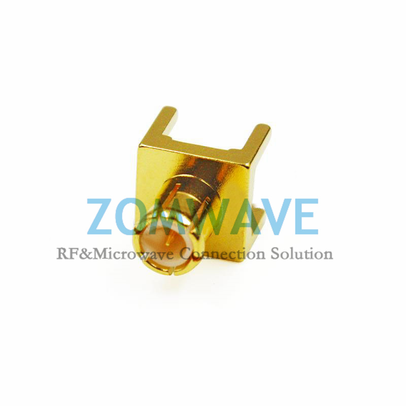 MCX Male Straight Thru Hole PCB Connector, .200 inch x .051 inch Hole, 6GHz