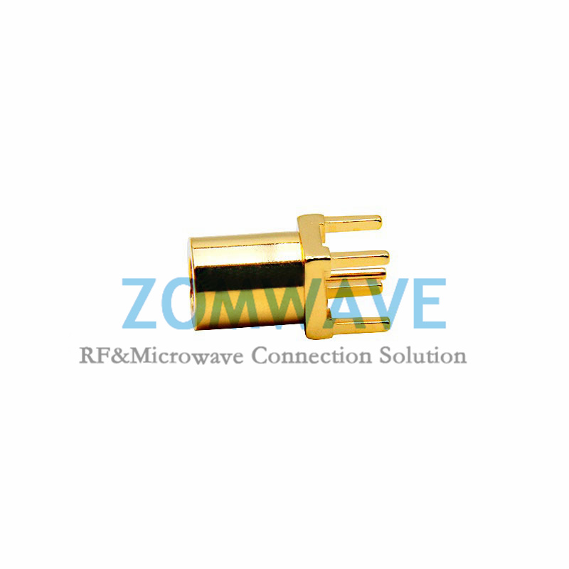 SMB Plug Straight Thru Hole PCB Connector, .200 inch x .051 inch Hole, 4GHz