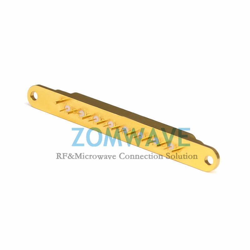 Mini SMP(GPPO) Male PCB End Launch Connector (Smooth Bore), 8 Channels, 40G