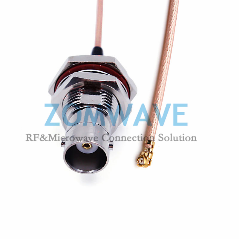 U.FL Plug Right Angle to BNC Female Bulkhead Waterproof, RG178 Cable, 4GHz
