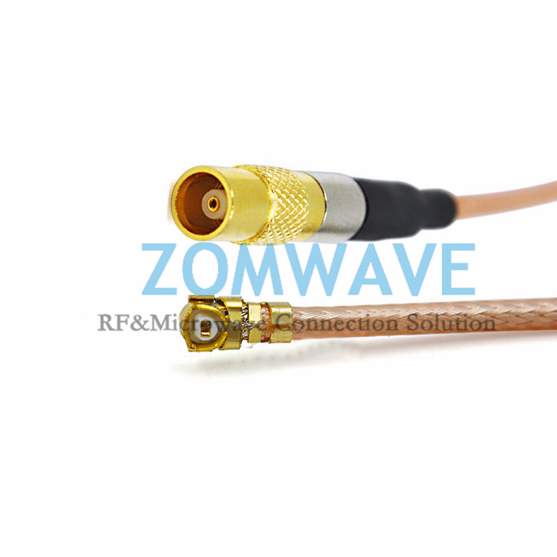 U.FL Plug Right Angle to MCX Female, RG178 Cable, 6GHz