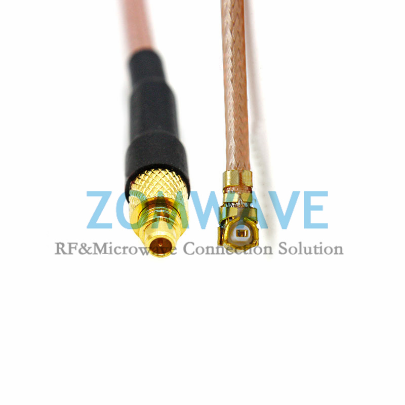 U.FL Plug Right Angle to MMCX Male, RG178 Cable, 6GHz