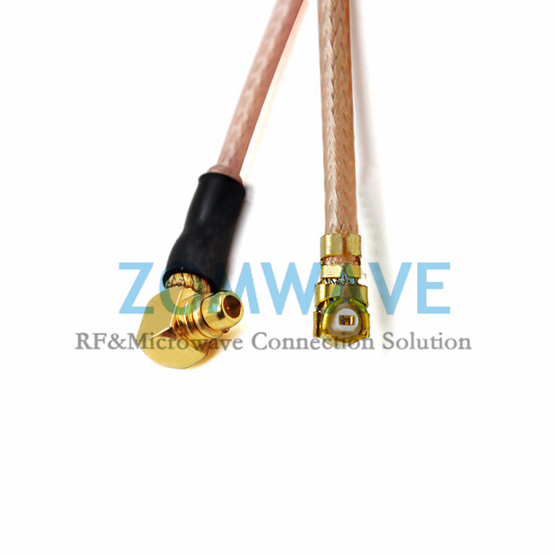 U.FL Plug Right Angle to MMCX Male Right Angle, RG178 Cable, 6GHz