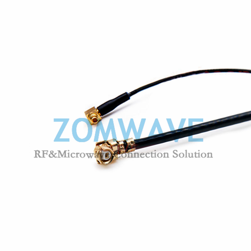 U.FL Plug Right Angle to MMCX Male Right Angle, RG1.37 Cable, 6GHz