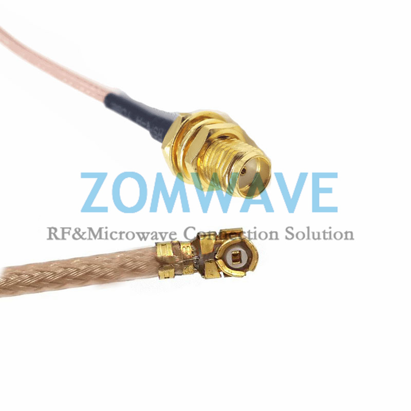 U.FL Plug Right Angle to SMA Female Bulkhead, RG178 Cable, 6GHz