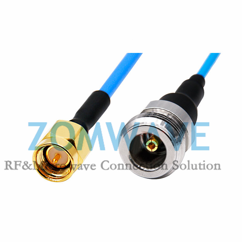 SMA Male to N Type Female, Flexible .086''_SS405 Cable, 18GHz