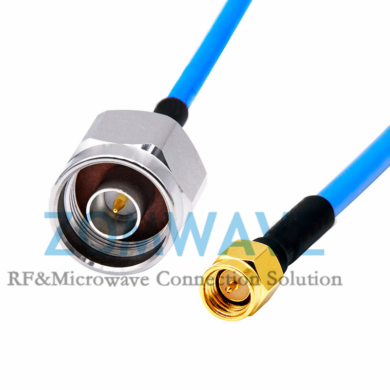 SMA Male to N Type Male, Formable .141''_RG402 Cable, 12GHz