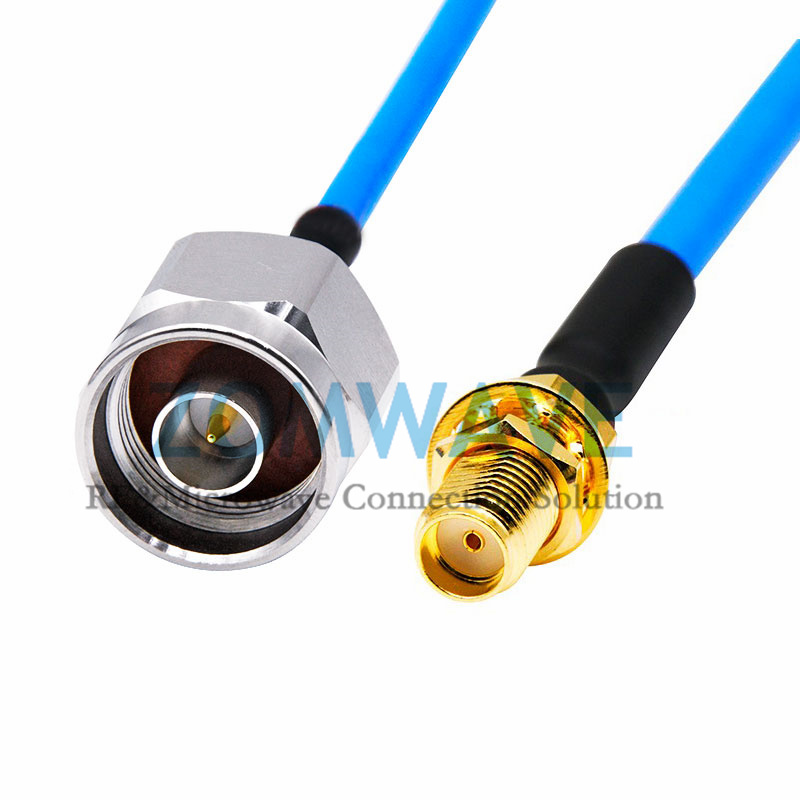 SMA Female Bulkhead to N Type Male, Formable .141''_RG402 Cable, 12GHz
