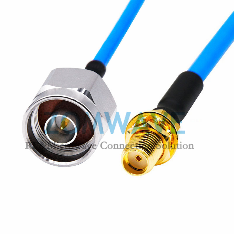 SMA Female Bulkhead to N Type Male, Formable .141''_RG402 Cable, 12GHz