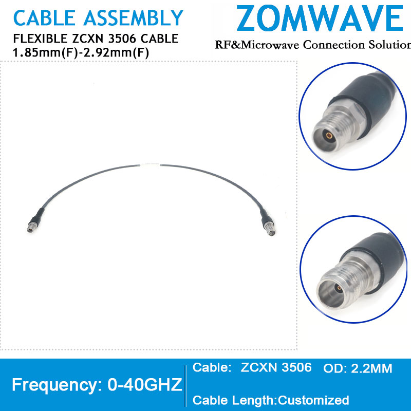 1.85mm Female to 2.92mm Female, Flexible ZCXN 3506 Cable, 40GHz