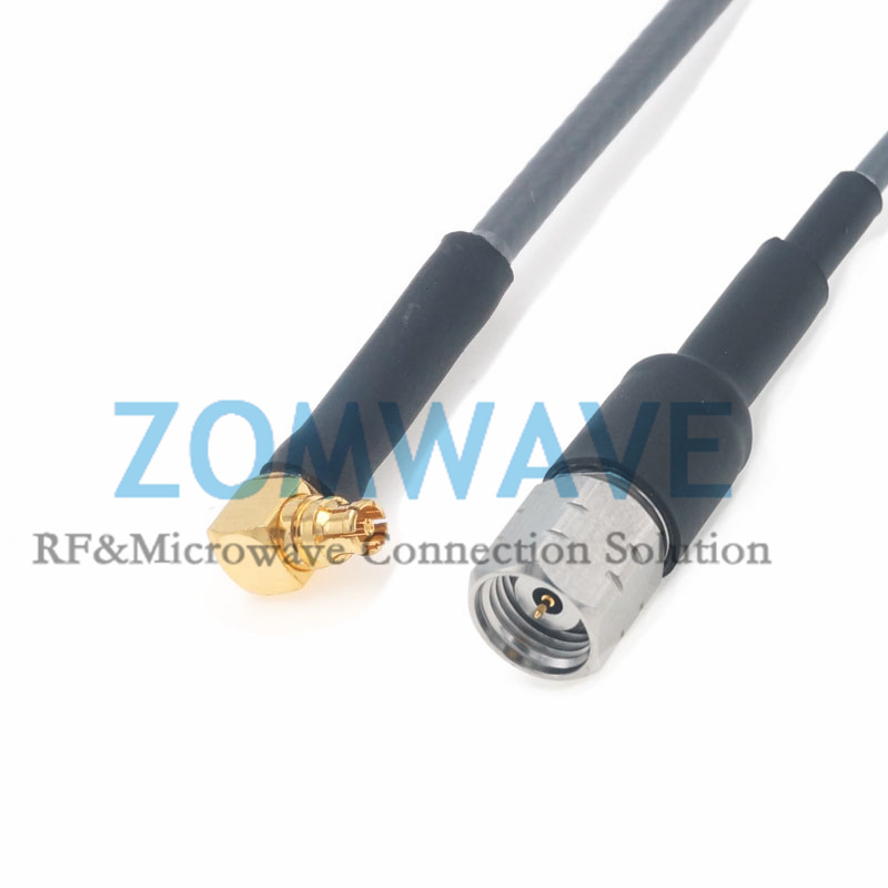 1.85mm Male to Mini SMP (SMPM/GPPO) Right Angle Female, ZCXN 3506 Cable, 40GHZ