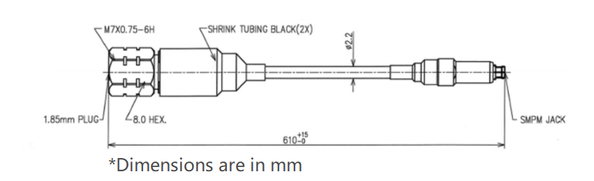 1.85mm cable, 1.85mm male cable, smpm cable