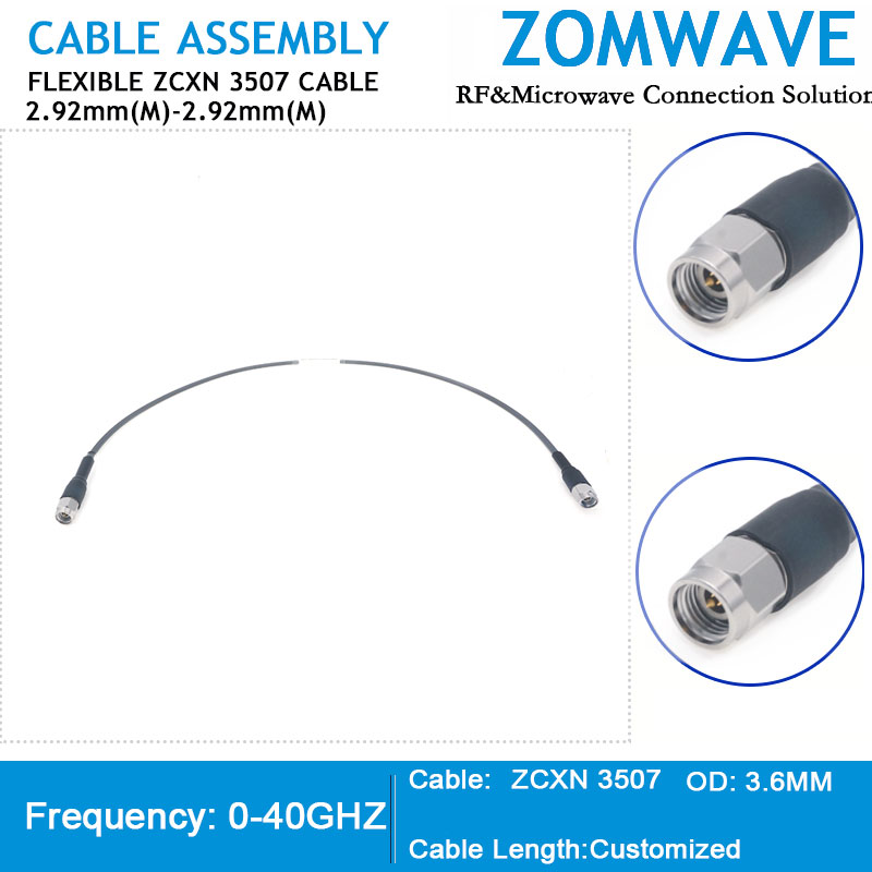 2.92mm Male to 2.92mm Male, Flexible ZCXN 3507 Cable, 40GHz