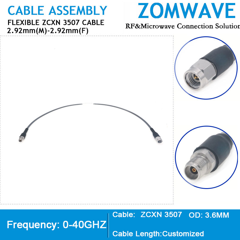 2.92mm Male to 2.92mm Female, Flexible ZCXN 3507 Cable, 40GHz