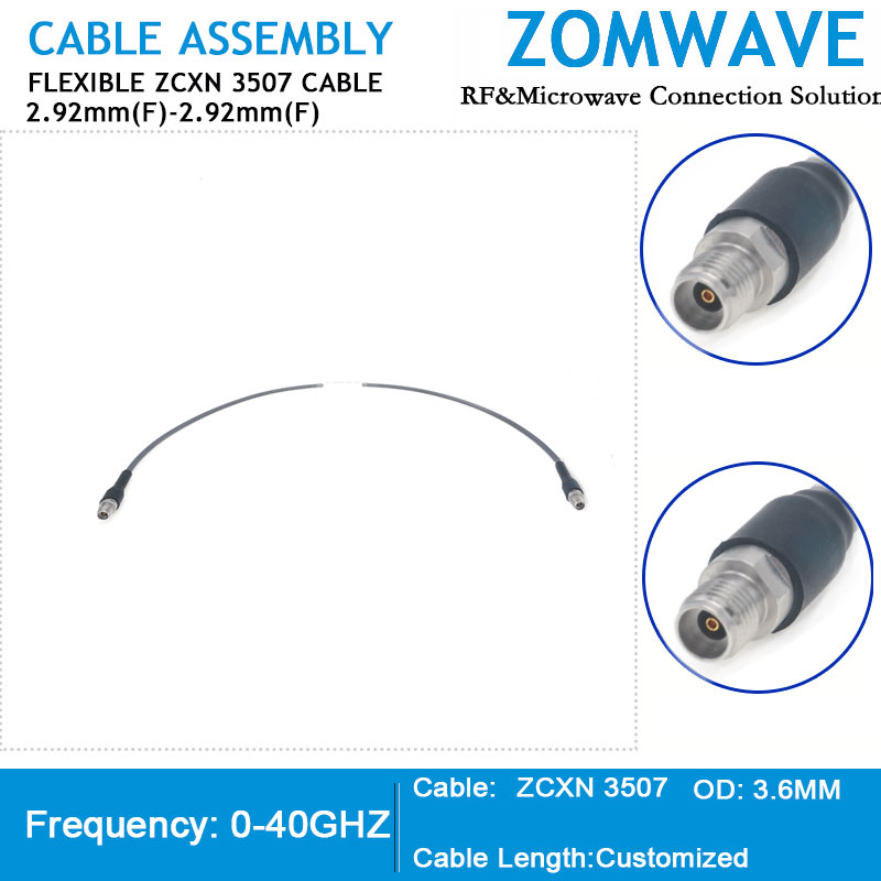 2.92mm Female to 2.92mm Female, Flexible ZCXN 3507 Cable, 40GHz