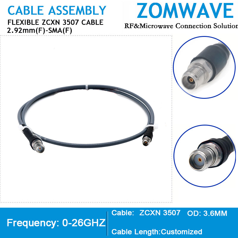 2.92mm Female to SMA Female, Flexible ZCXN 3507 Cable, 18GHz