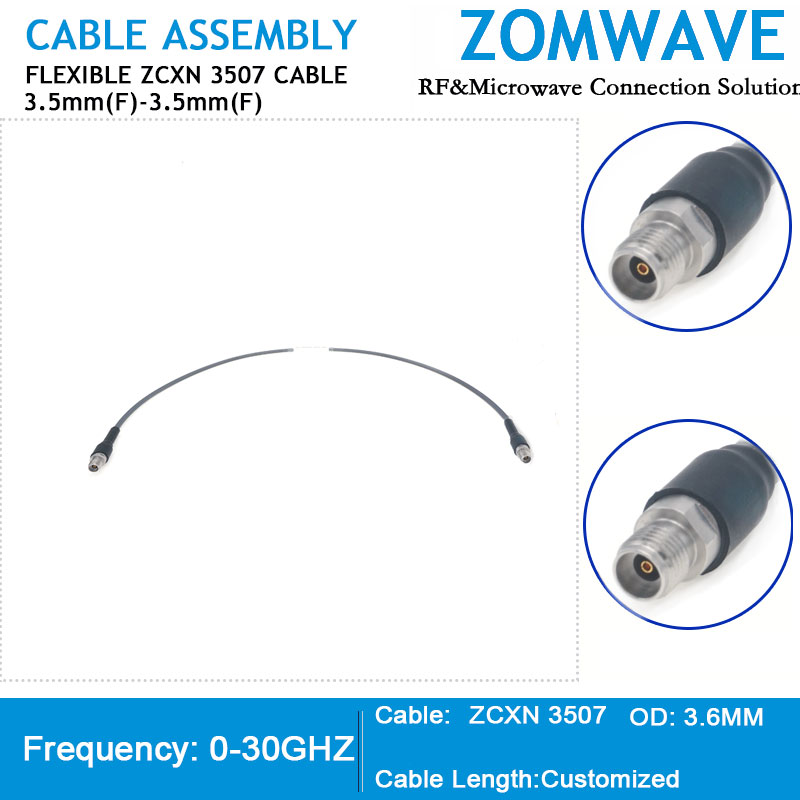 3.5mm Female to 3.5mm Female, Flexible ZCXN 3507 Cable, 30GHz