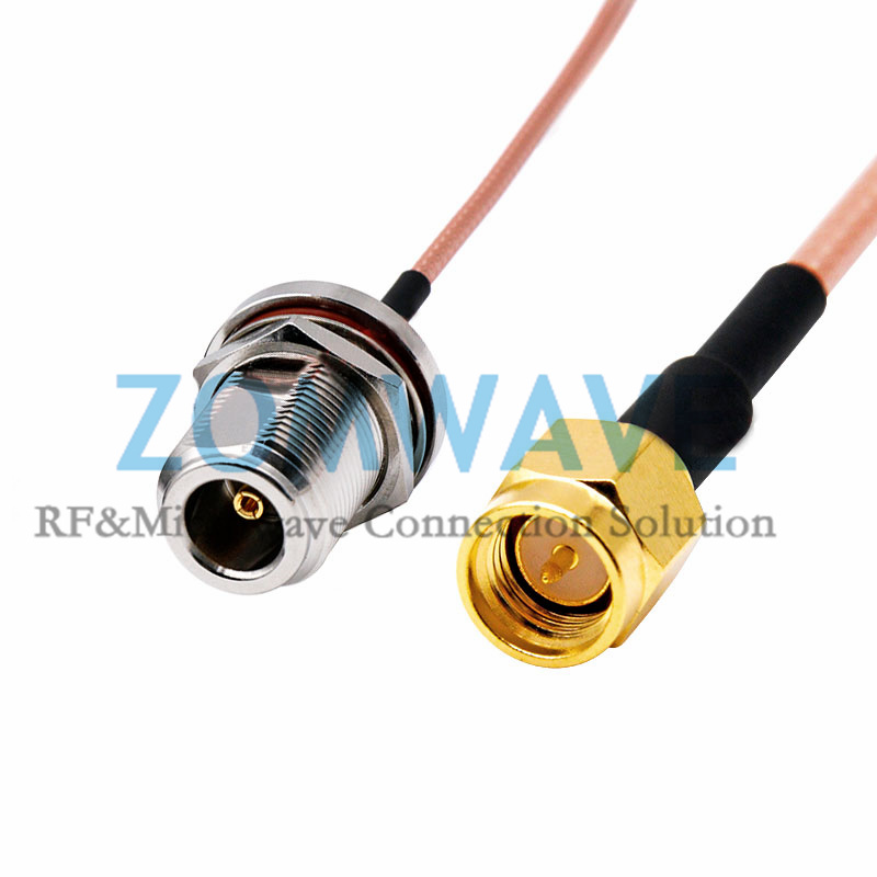 SMA Male to N Type Female Bulkhead, RG316 Cable, 6GHz