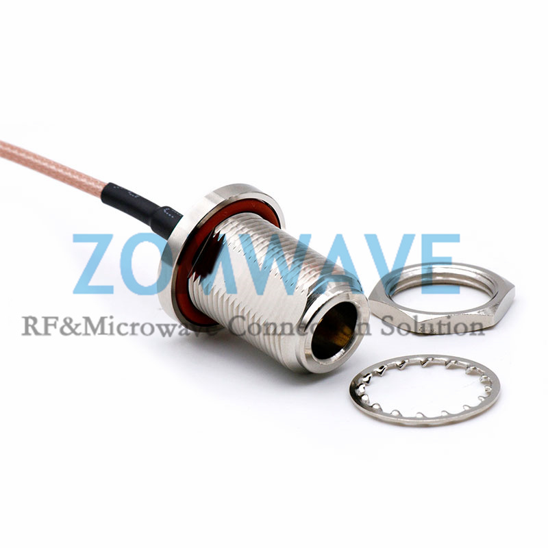 SMA Male to N Type Female Bulkhead, RG316 Cable, 6GHz