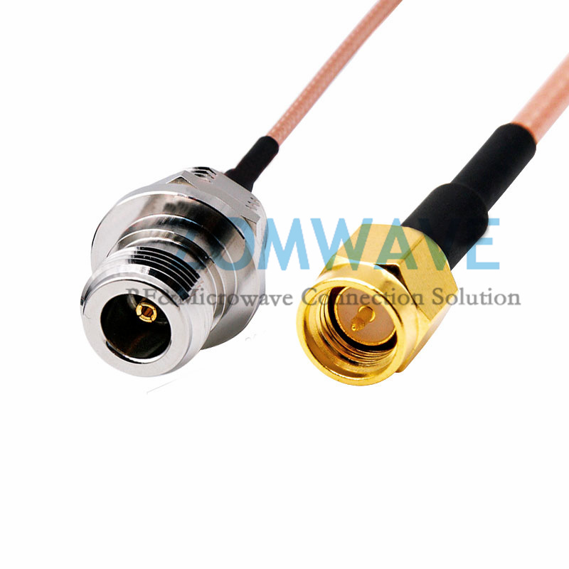 SMA Male to N Type Female Rear Mount Long Thread, RG316 Cable, 6GHz