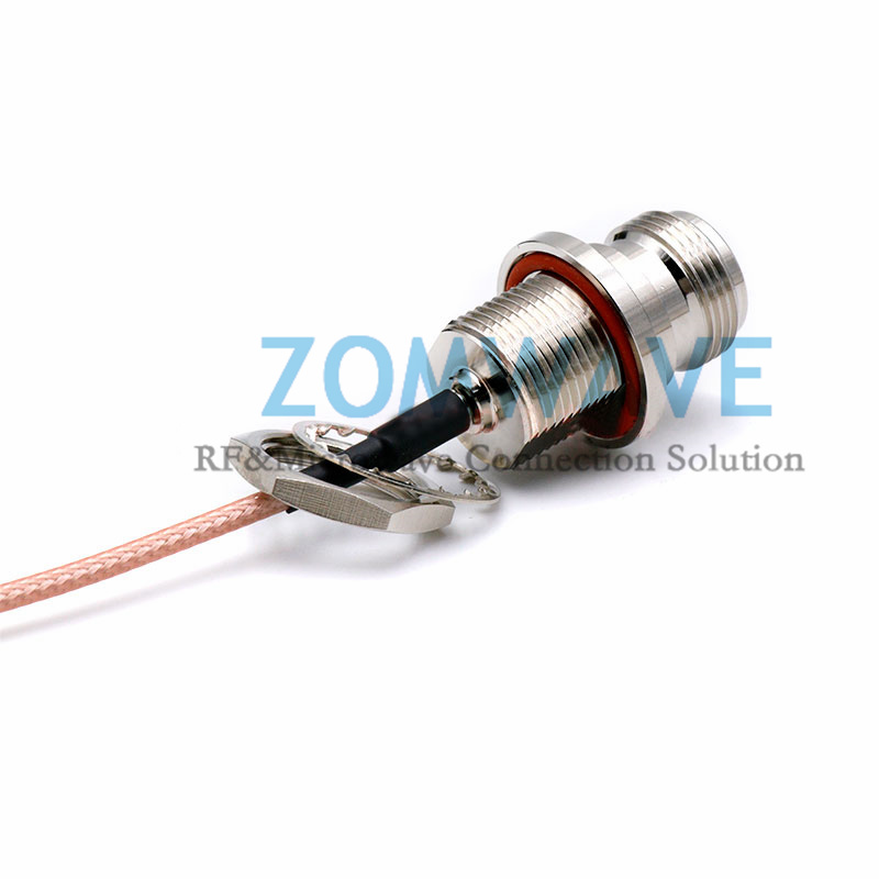 SMA Male to N Type Female Rear Mount Long Thread, RG316 Cable, 6GHz