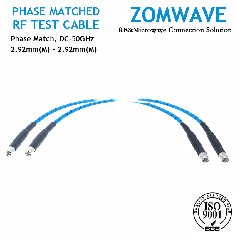 2.92mm Male to 2.92mm Male Phase Matched Armor Test Cable, Low Loss Phase-Stable