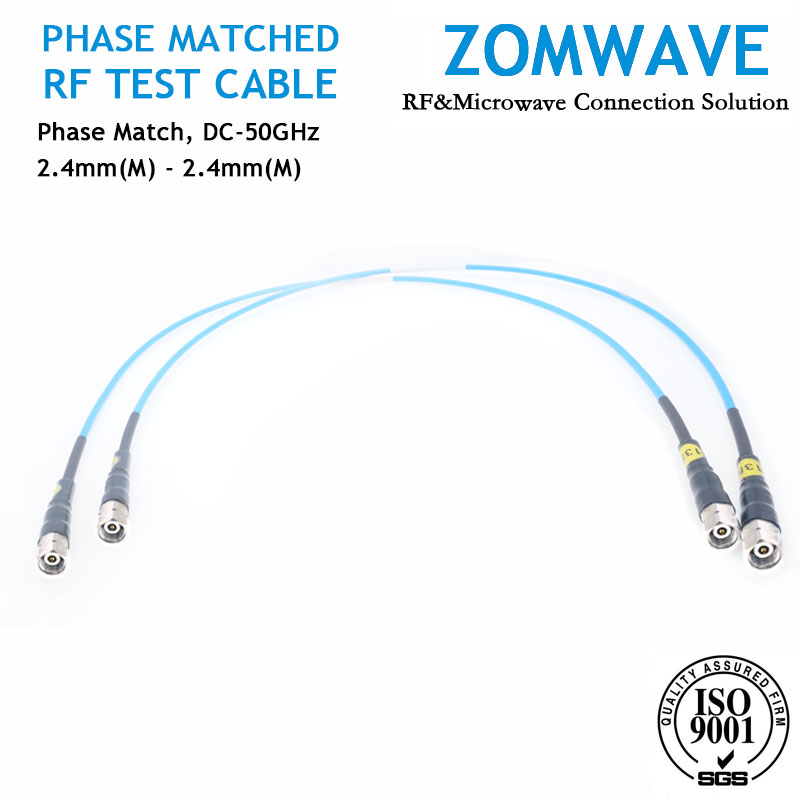 2.4mm Male to 2.4mm Male Phase Matched Cable Assembly, Low Loss Phase-Stable,50G