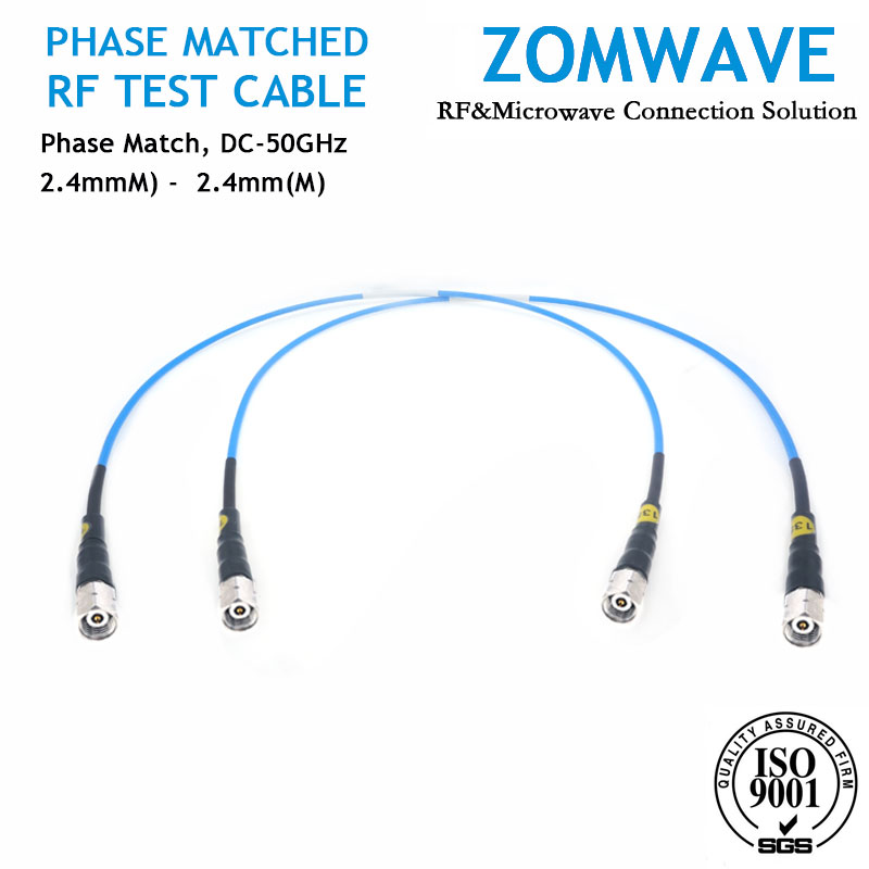 2.4mm Male to 2.4mm Male Phase Matched Cable Assembly, Low Loss Phase-Stable,50G