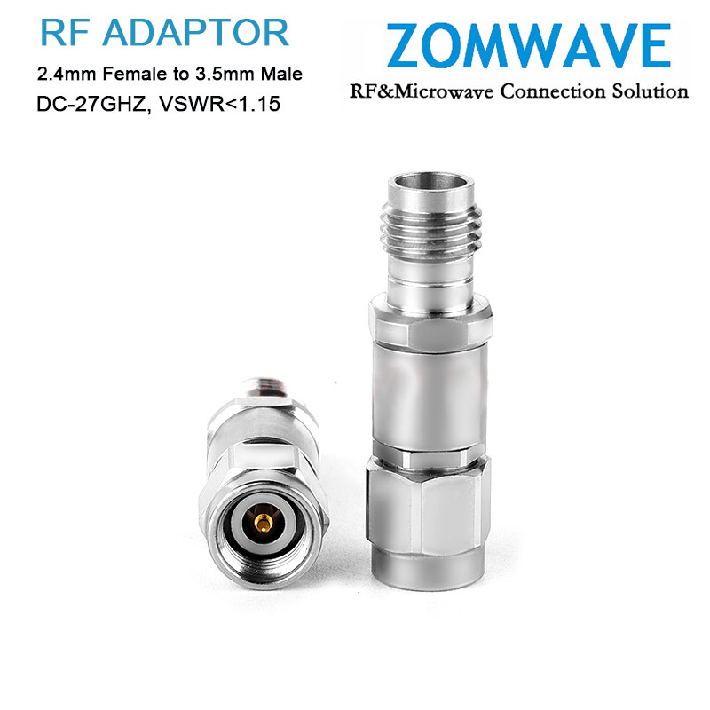 2.4mm Female to 3.5mm Male Stainless Steel Adapter, 27GHz