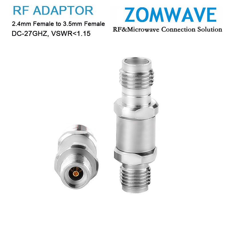 2.4mm Female to 3.5mm Female Stainless Steel Adapter, 27GHz