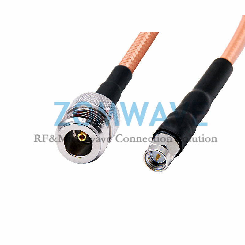 SMA Male to N Type Female, RG142 Cable, 6GHz