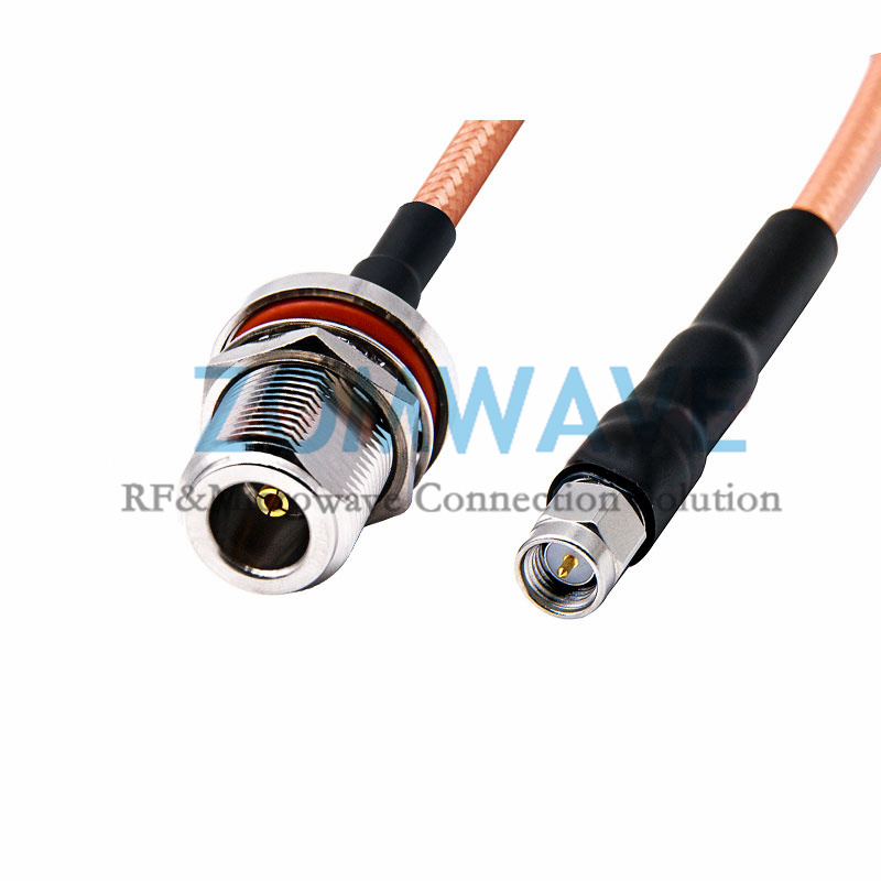 SMA Male to N Type Female Bulkhead Waterproof, RG142 Cable, 6GHz