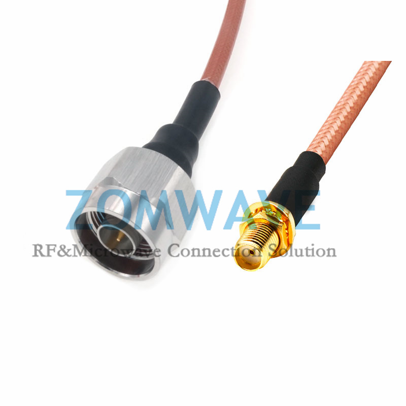 SMA Female Bulkhead to N Type Male, RG142 Cable, 6GHz
