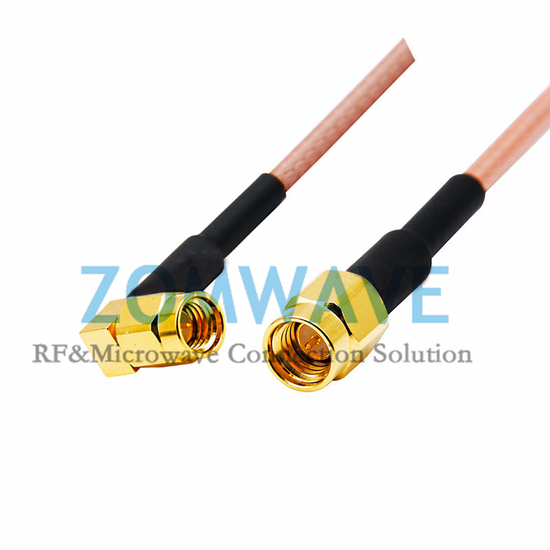SMA Male to SSMA Male Right Angle, RG316 Cable, 6GHz