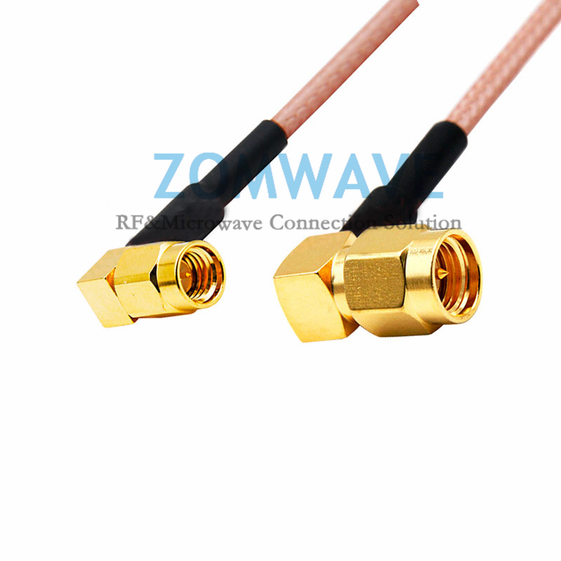 SMA Male Right Angle to SSMA Male Right Angle, RG316 Cable, 6GHz