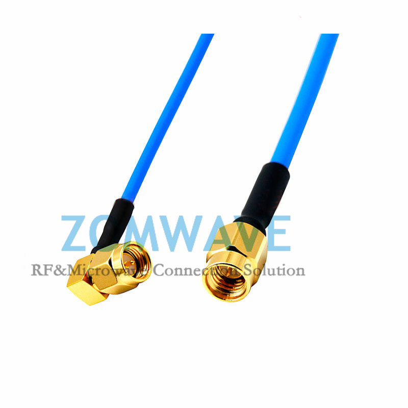 SMA Male to SSMA Male Right Angle, Flexible .086''_SS405 Cable, 12GHz