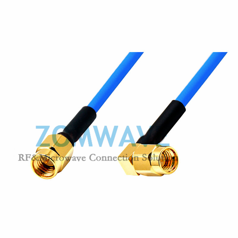 SSMA Male to SSMA Male Right Angle, Flexible .086''_SS405 Cable, 12GHz