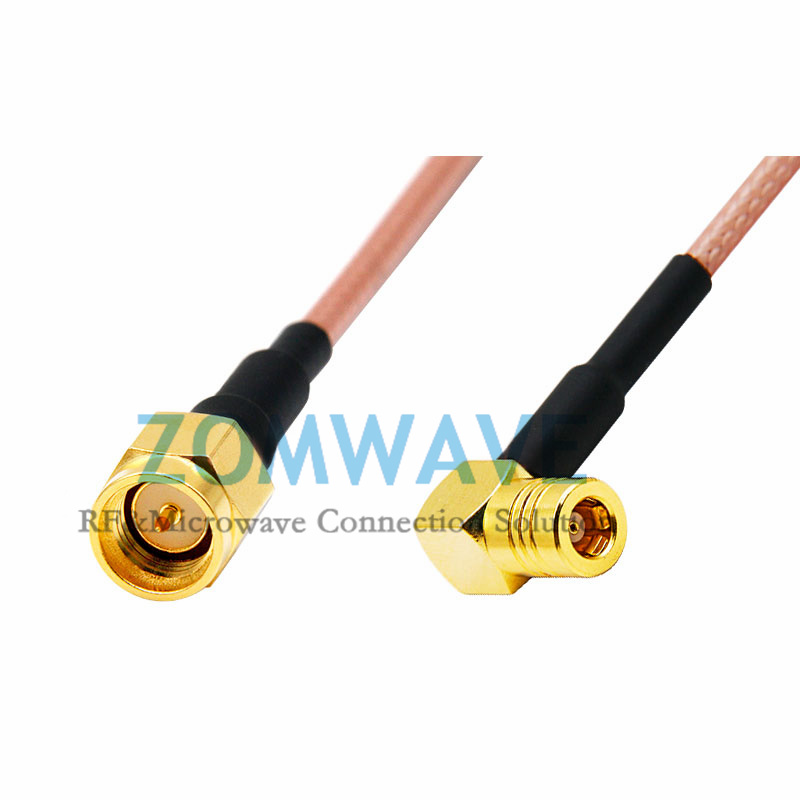 SMA Male to SMB Female Right Angle, RG316 Cable, 4GHz